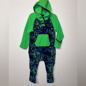 North Face Toddler Green and Blue Fleece Jumpsuit